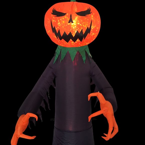 Gemmy Pumpkin Scarecrow Halloween 9' FT. TALL Grim Reaper Airblown Inflatable